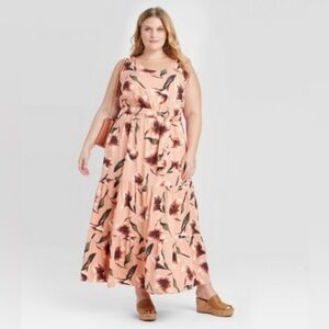 Ava & Viv Floral Maxi Dress - Peach